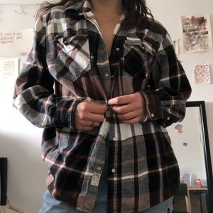 Brown, black, white & gray flannel!